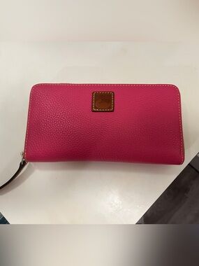 Dooney & Bourke Large Wallet Hot Pink Pebbled Leather